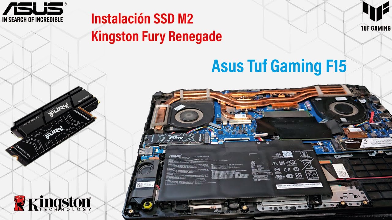 Tutorial Instalación SSD M2 Kingston Fury Renegade -ASUS TUF GAMING F15 #kingston #asustufgamingf15