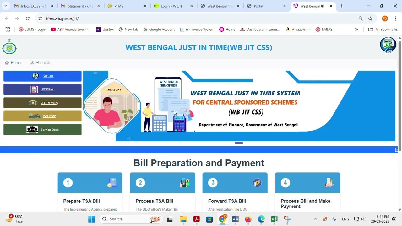 WBIFMS SNA SPARSH JIT (JUST IN TIME)