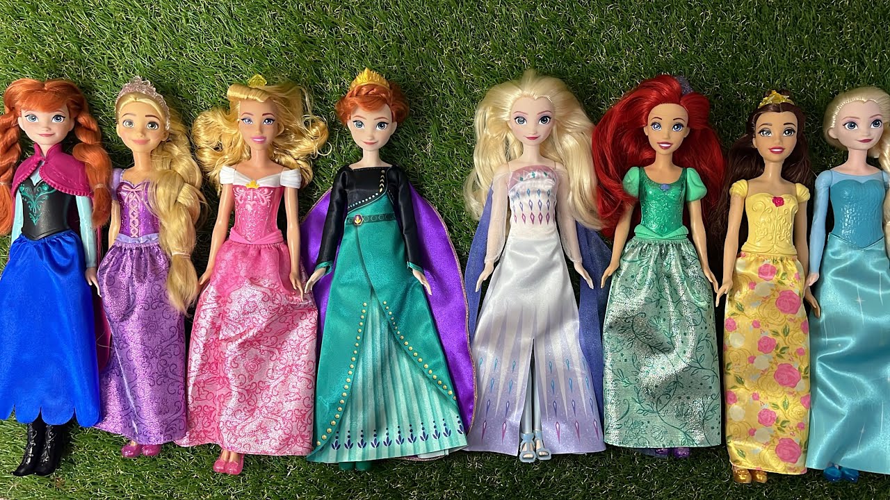 Disney Princess Frozen Dolls Unboxing Elsa, Anna, Belle, Ariel and more | Luxury Disney Mattel ASMR