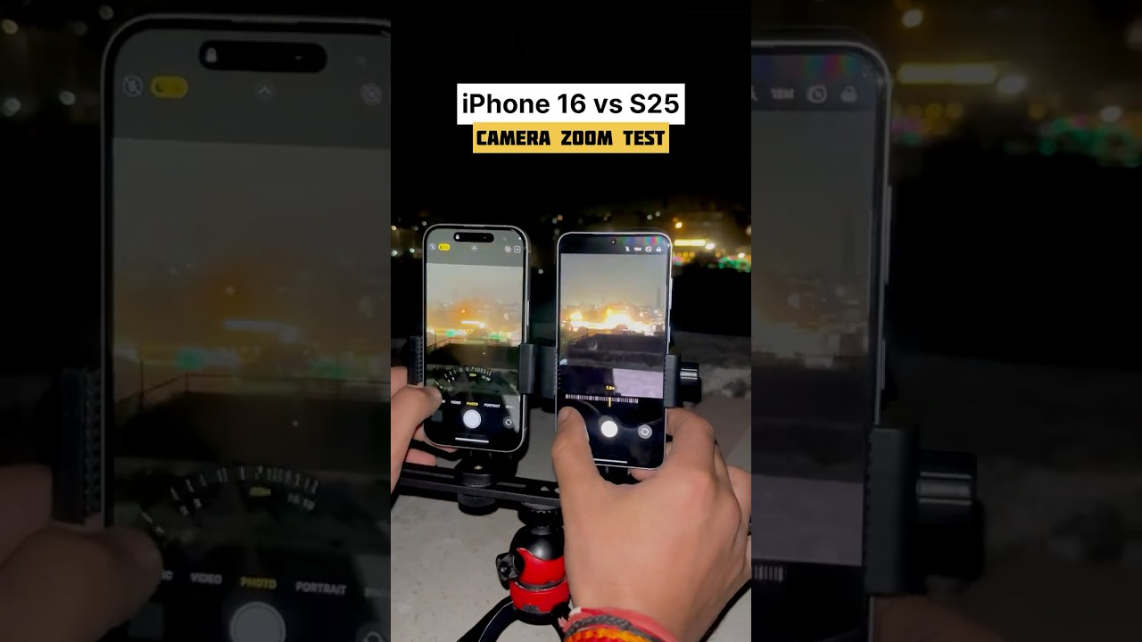iPhone 16 vs Samsung S25 Moon Zoom Test 🔥 #s25 #iphone16 #16vss25 #iphpne16vssamsungs25