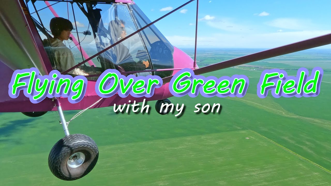 Flying Over Green Field - Quad City Challenger II