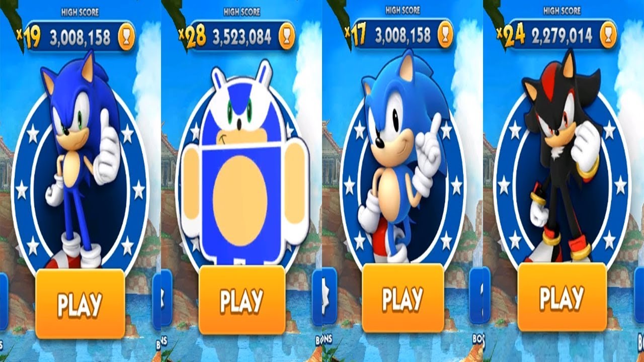 SONIC DASH - SONIC VS ANDRONIC VS CLASSIC SONIC VS SHADOW