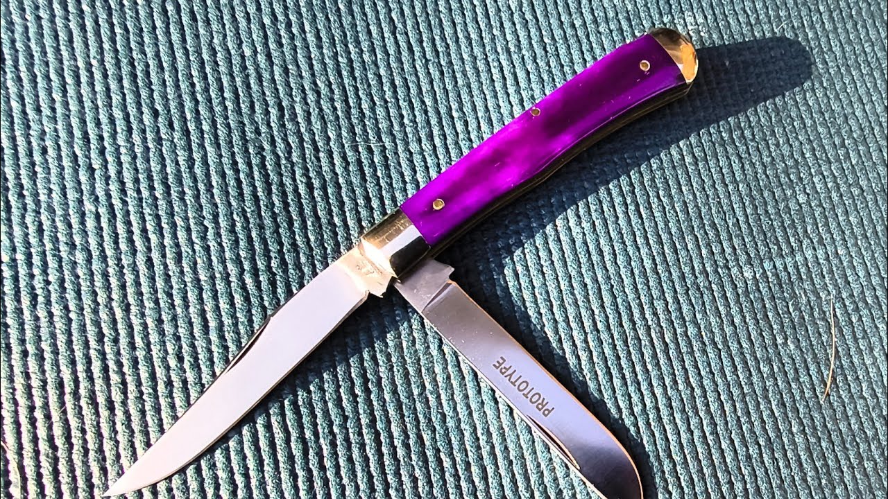 💥PROTOTYPE💥~ Queen Cutlery Trapper Marvelous Purple Bone and D2 blade steel ~ I sent it back 🤷‍♀️