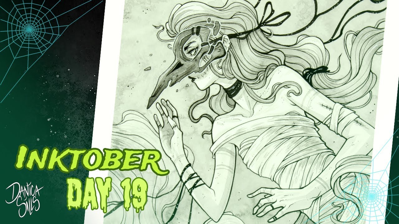 Inkwash vs Watercolor • Black Bird • Inktober Day 19