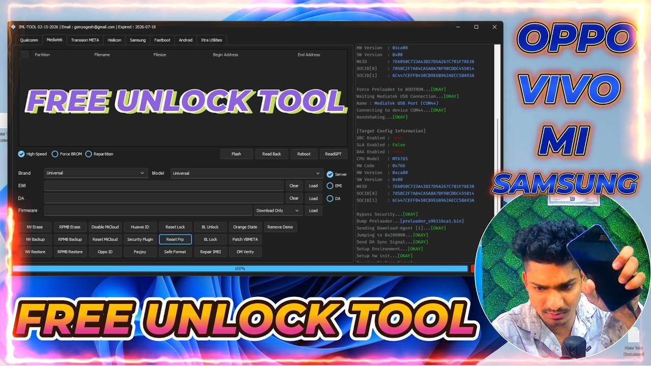 The Best Free Unlocking Tool For Android | Free Unlock Tool 2026 | One Click FRP and Password unlock