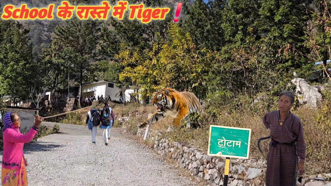 School के रास्ते में Tiger❗️ टोटम गांव 🚨 पूरे गांव में दहशत का माहौल😱