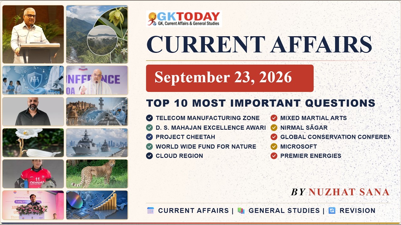 GKToday Current Affairs 🎯 23 September, 2026