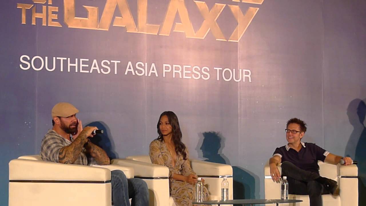 Guardians of the Galaxy press con in Singapore - Dave Bautista's reaction to being cast