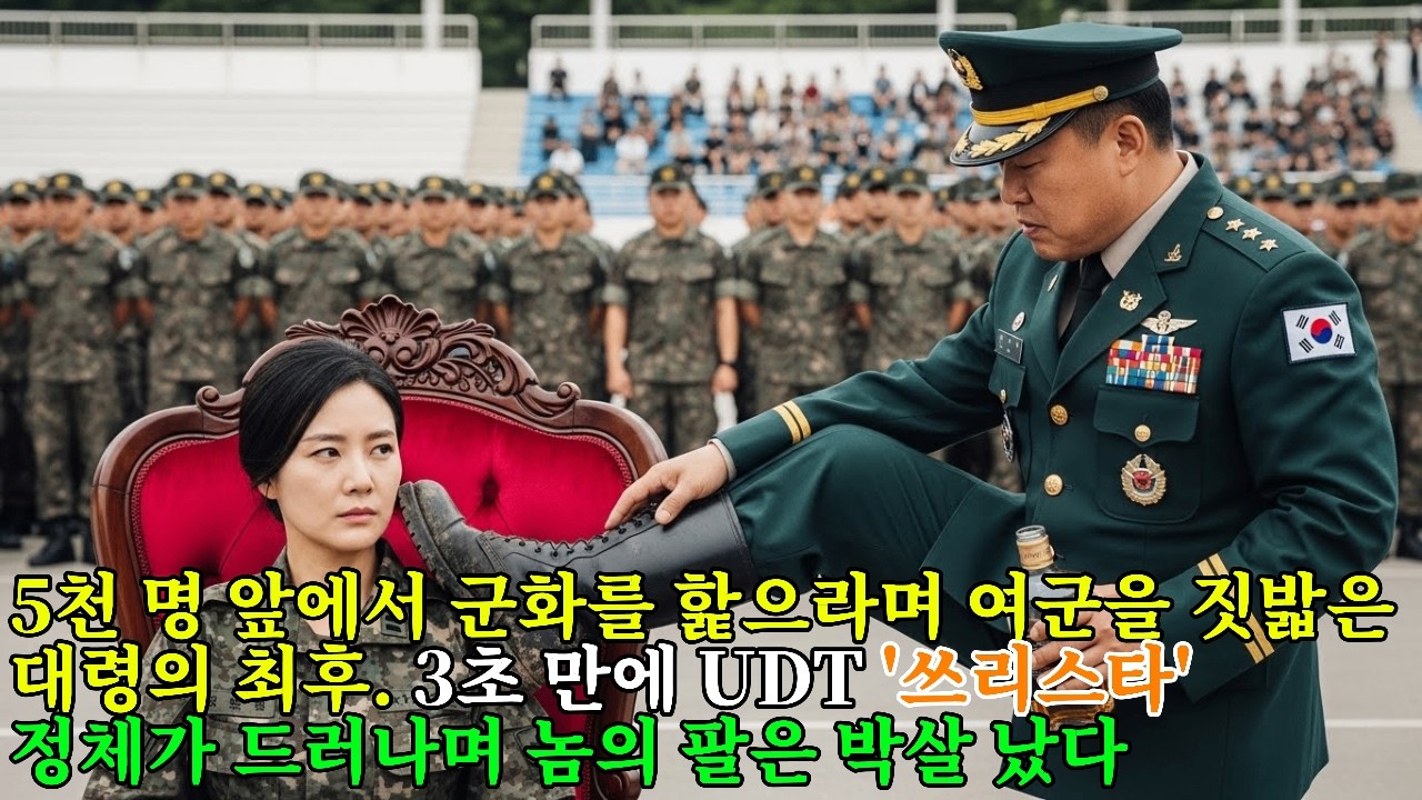 병사 5천 명 앞, 여군 머리를 짓밟고 군화를 핥게 시킨 대령. 3초 뒤, 그녀가 UDT 출신 '3성 사령관'임이 밝혀지자 놈의 팔은 즉시 꺾여버렸다