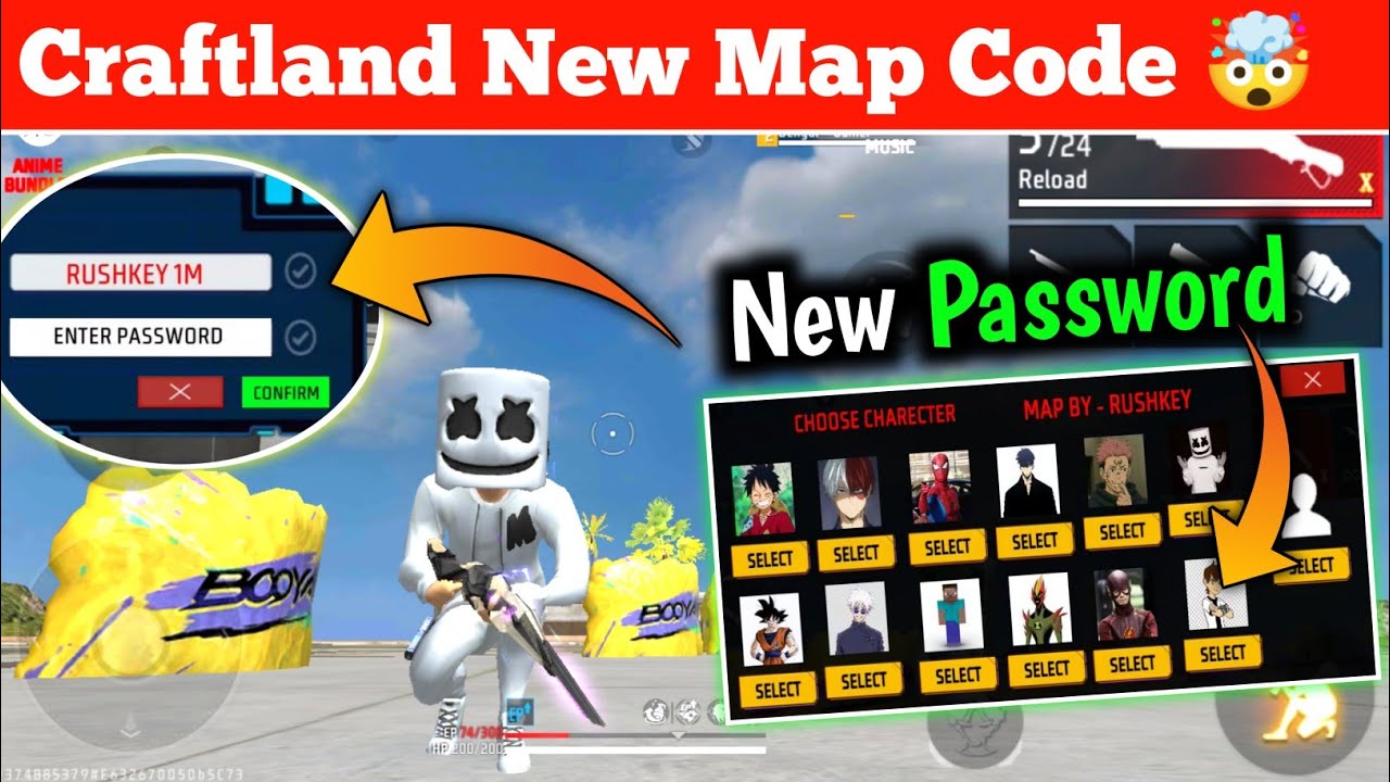 2V2 ANIME CHARACTERS MAP CODE | FF CRAFTLAND NEW MAP CODE | 2V2 ANIME BATTLE MAP PASSWORD 🔑