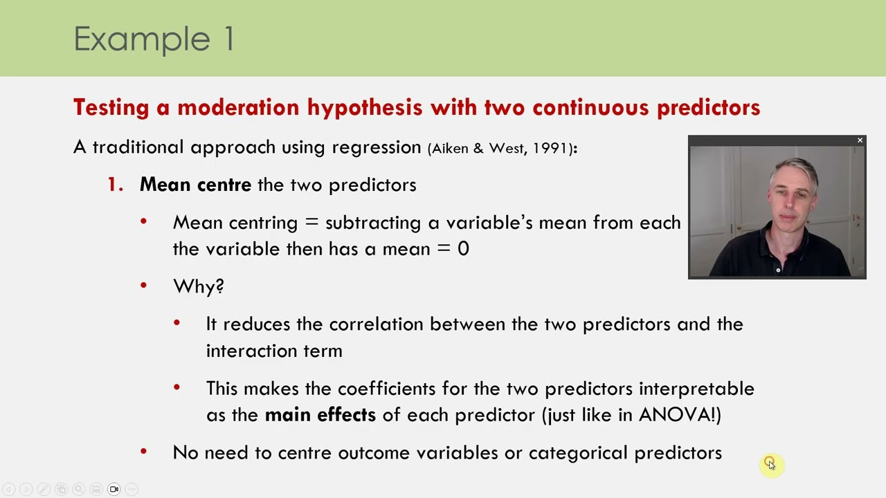 Moderation with continuous predictors PART 1 (of 2) 2025