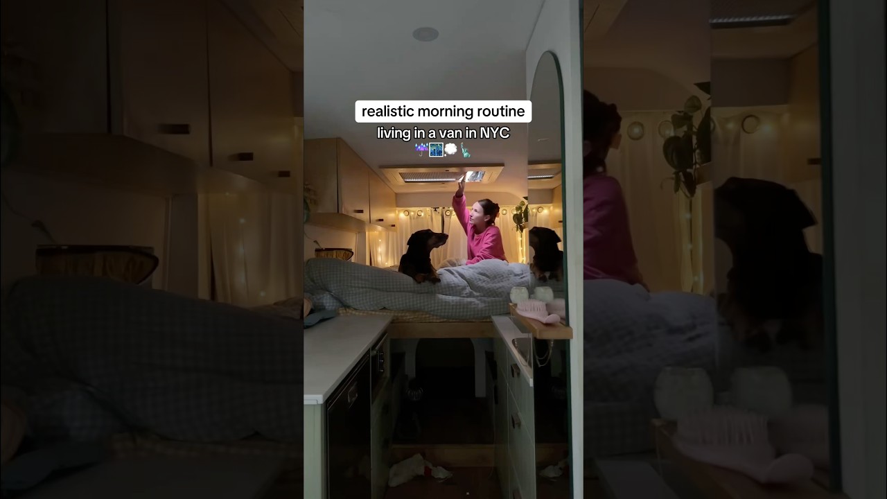 Van Life In NYC | Realistic Morning Routine☔️🚐 #vanlife