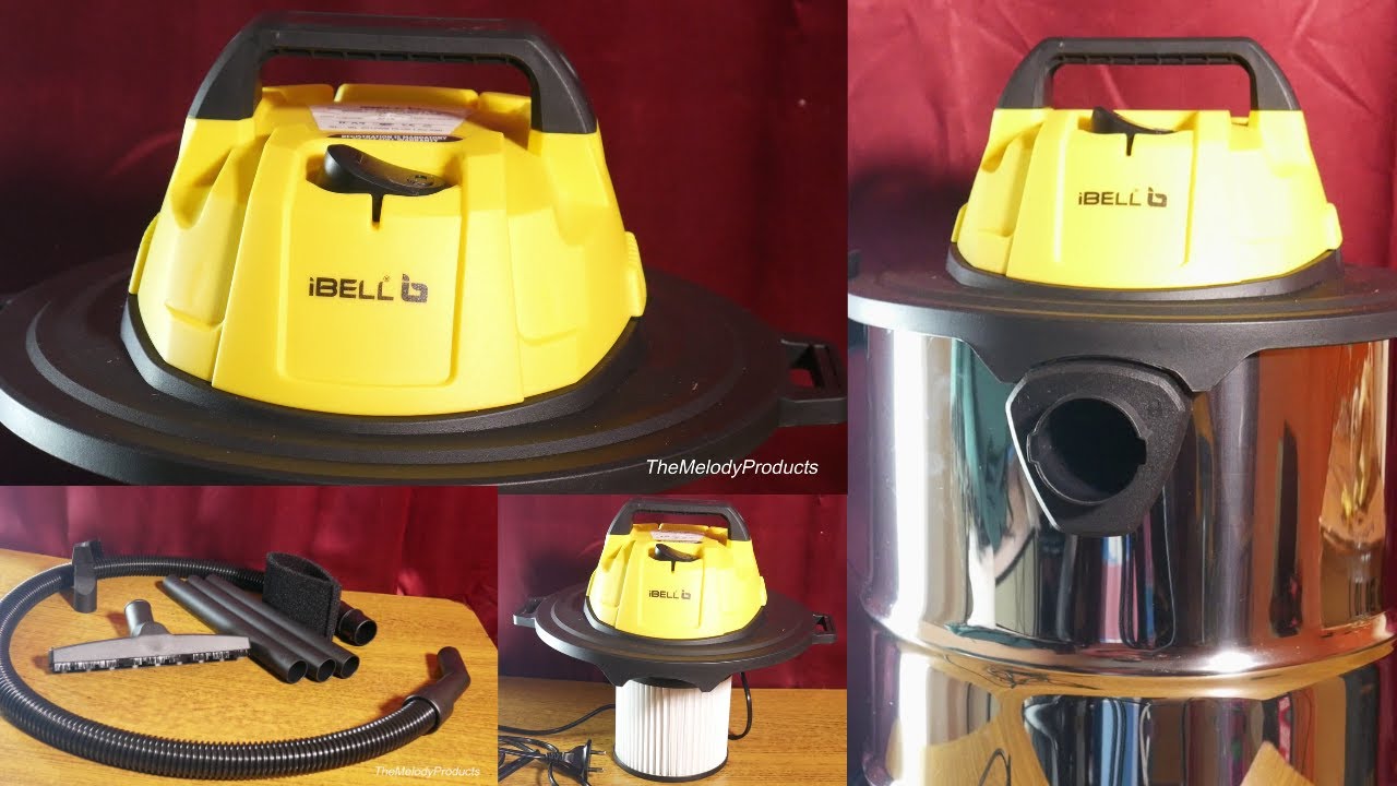 IBELL 2012WBPLUS Vacuum Cleaner 20L , Wet and Dry Blowing & Suction Dual Quick Stainless Steel Drum