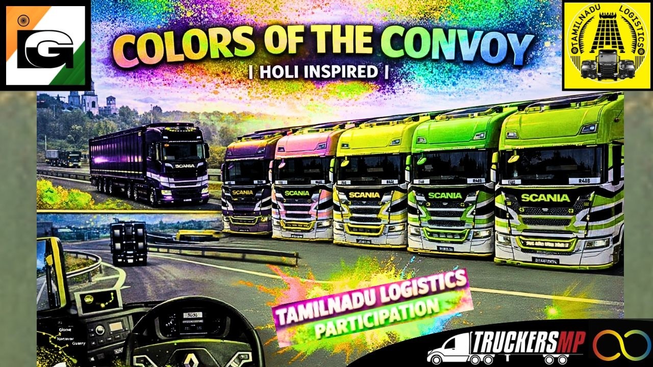 Colors of the Convoy | Holi-inspired | Tamilnadu Logistics Participation | ETS2 TruckersMP Event