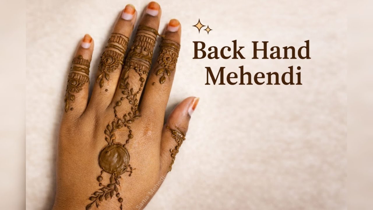 Back Hand Mehendi Design for Beginners 🌿#BackHandMehendi #SimpleMehendi #mehendidesign 