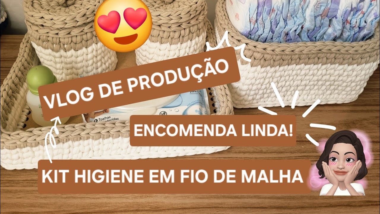 PRODUÇÃO DE KIT HIGIENE EM FIO DE MALHA #produçãodecroche #kithigiene #quartobebe #fiodemalha 