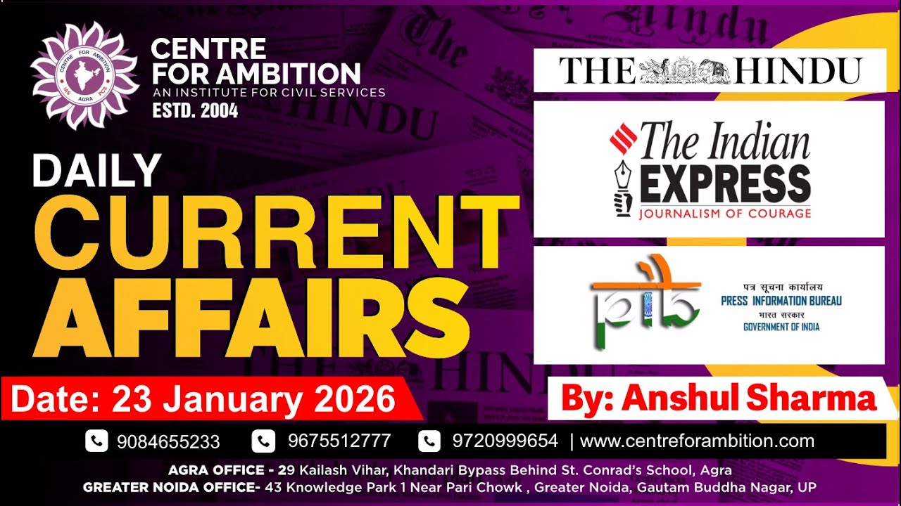 The Hindu Newspaper Analysis | 23 January 2026 | Daily Current Affairs#ias | #PCS | #upsc | #g#ias
