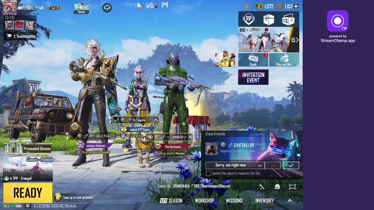 Broadcast powered by StreamChamp