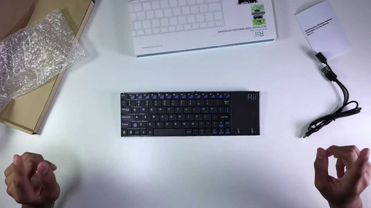 Rii K12 Ultra Slim 2.4GHz Portable Mini Wireless KODI Keyboard with Large Size Touchpad