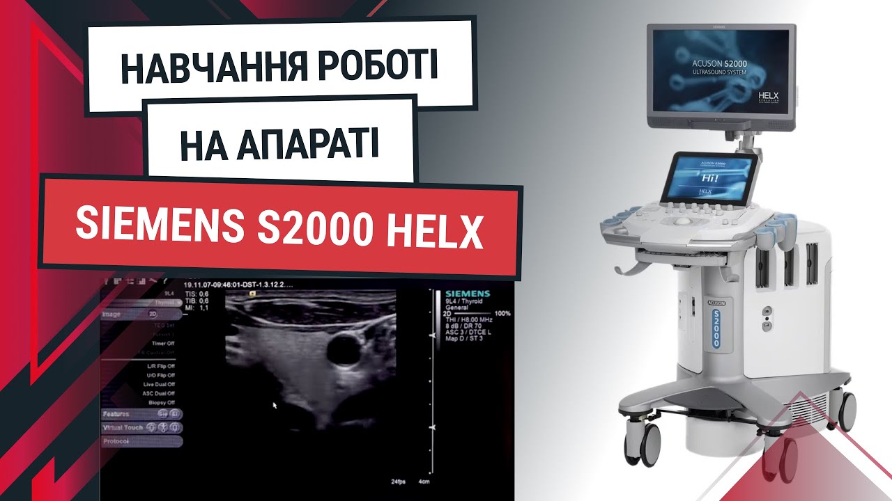 УЗД апарат Siemens S2000 Helx - навчання роботі на конвексному, лінійному, кардіологічному датчиках