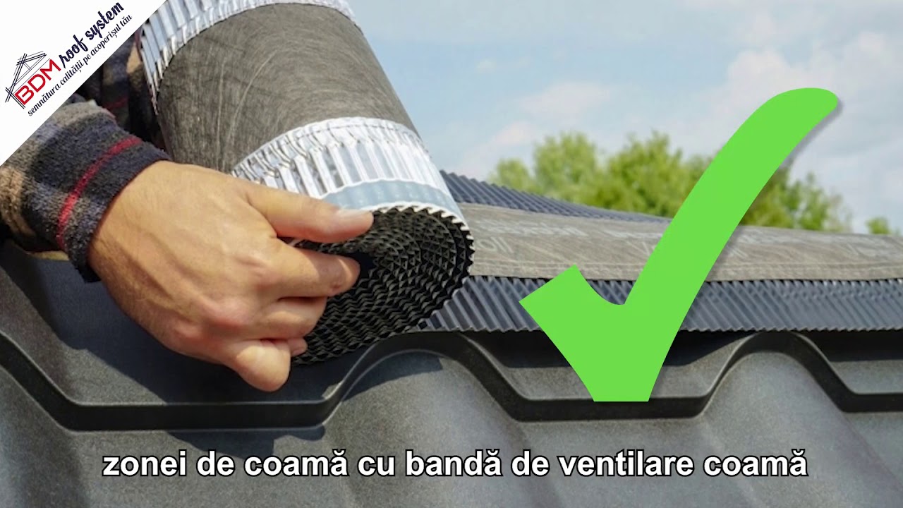 Tigla metalica - beneficii utilizare banda de ventilare coama