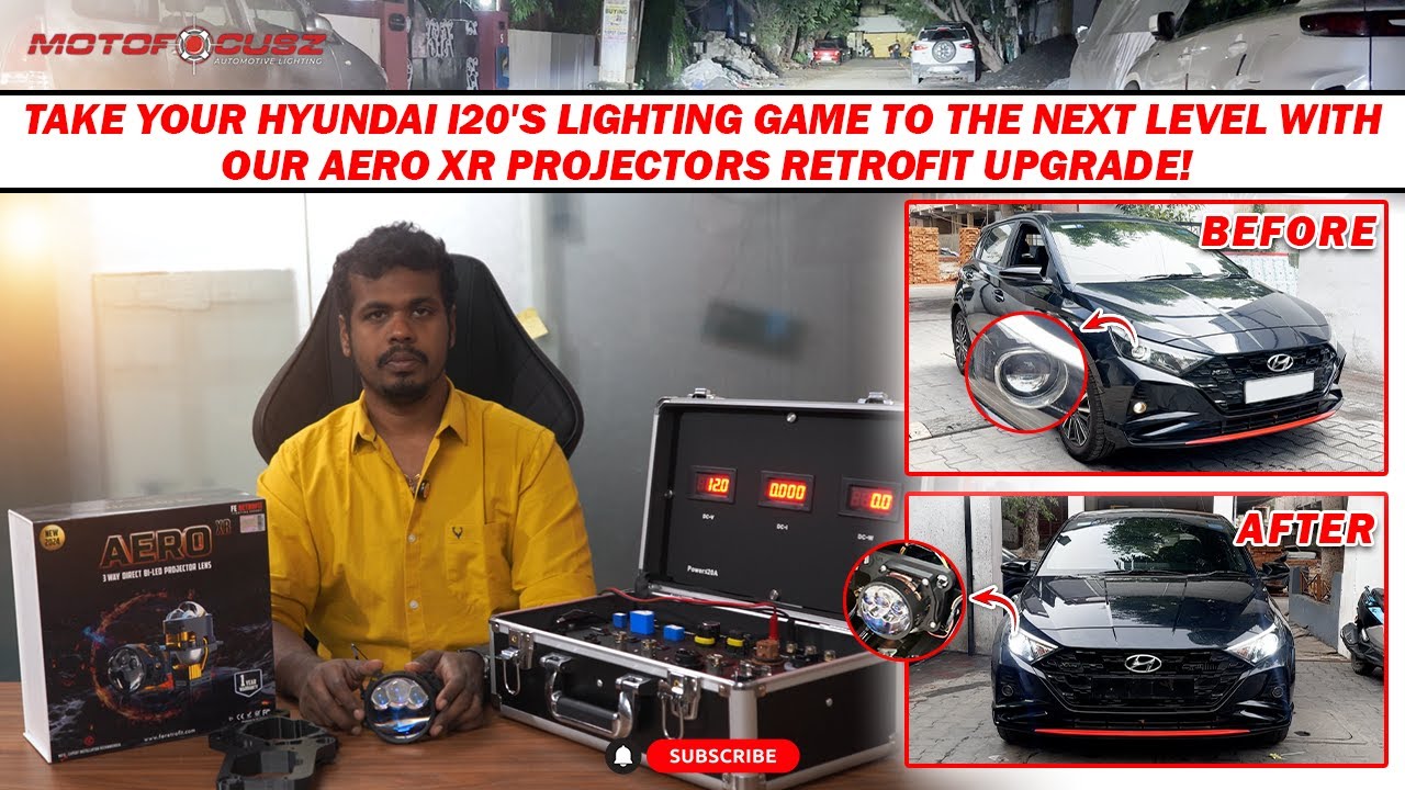 HYUNDAI I20  GETS FE RETROFIT AERO XR HEADLIGHTS PROJECTORS UPGRADE |  #customheadlights #projector