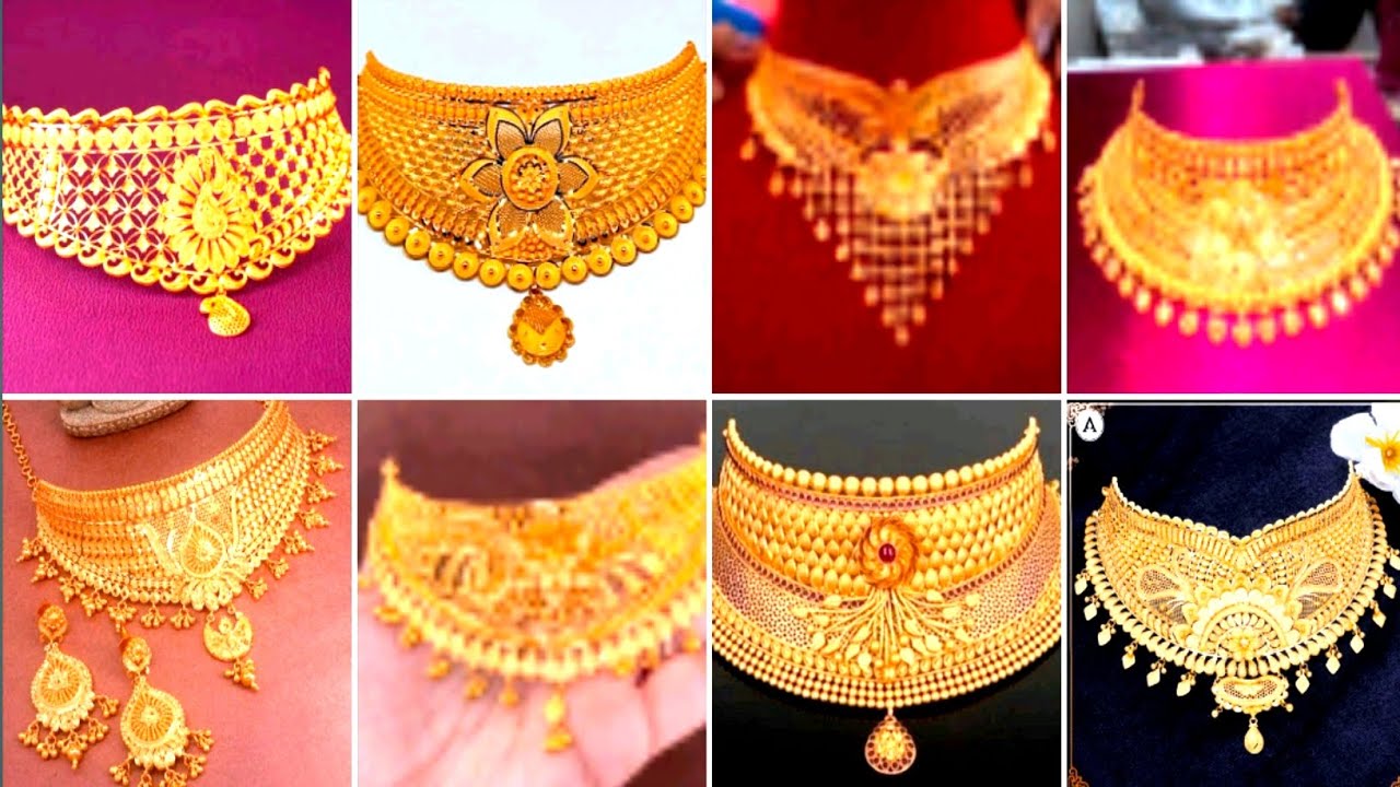 22k gold latest chikhaar designs||gold cokor necklace collection||usjewellryworld||