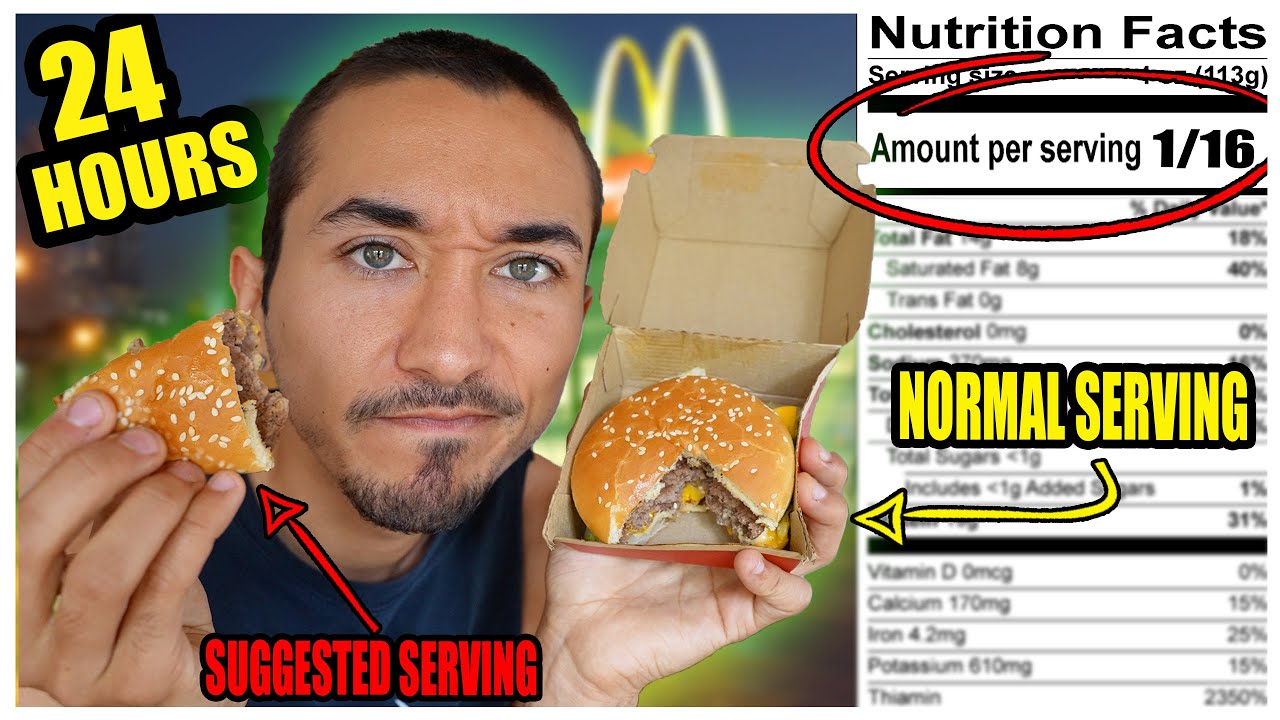 I Only Ate Recommended Serving Sizes For 24 hours ... (IMPOSSIBLE FOOD CHALLENGE)