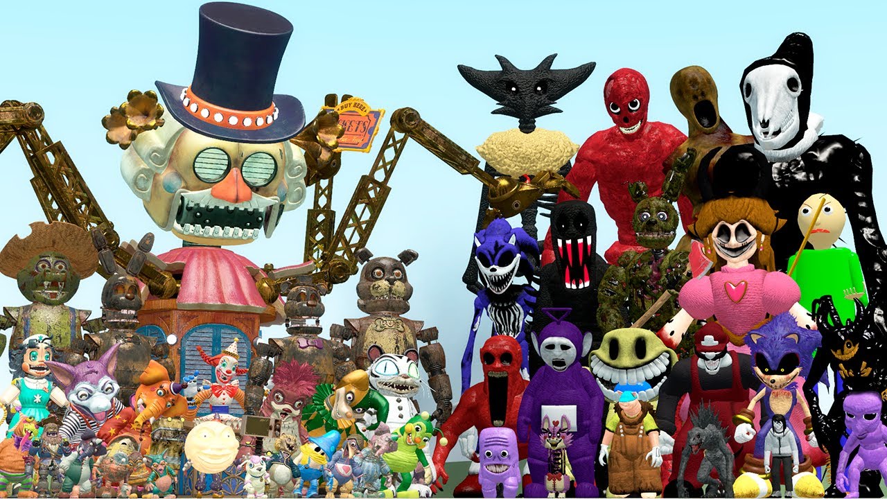 BIG TOP FNAF SECRET OF THE MIMIC VS ROSEMARY AND A01 PILLAR CHASE 2 FAMILY (Garry's Mod)