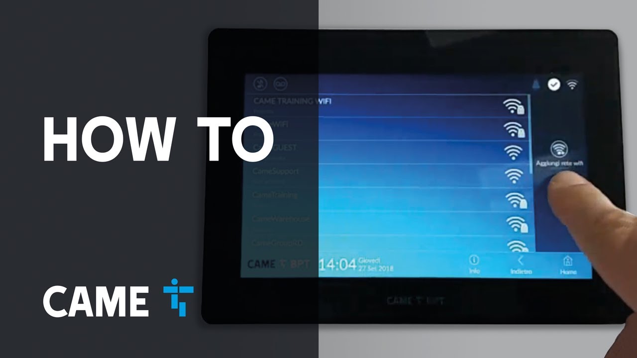 CAME BPT XTS 7 WIFI (parte 2): Collegamento alla rete WiFi