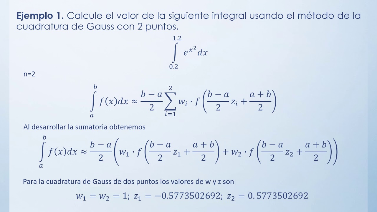 Integración Numérica por Cuadratura de Gauss