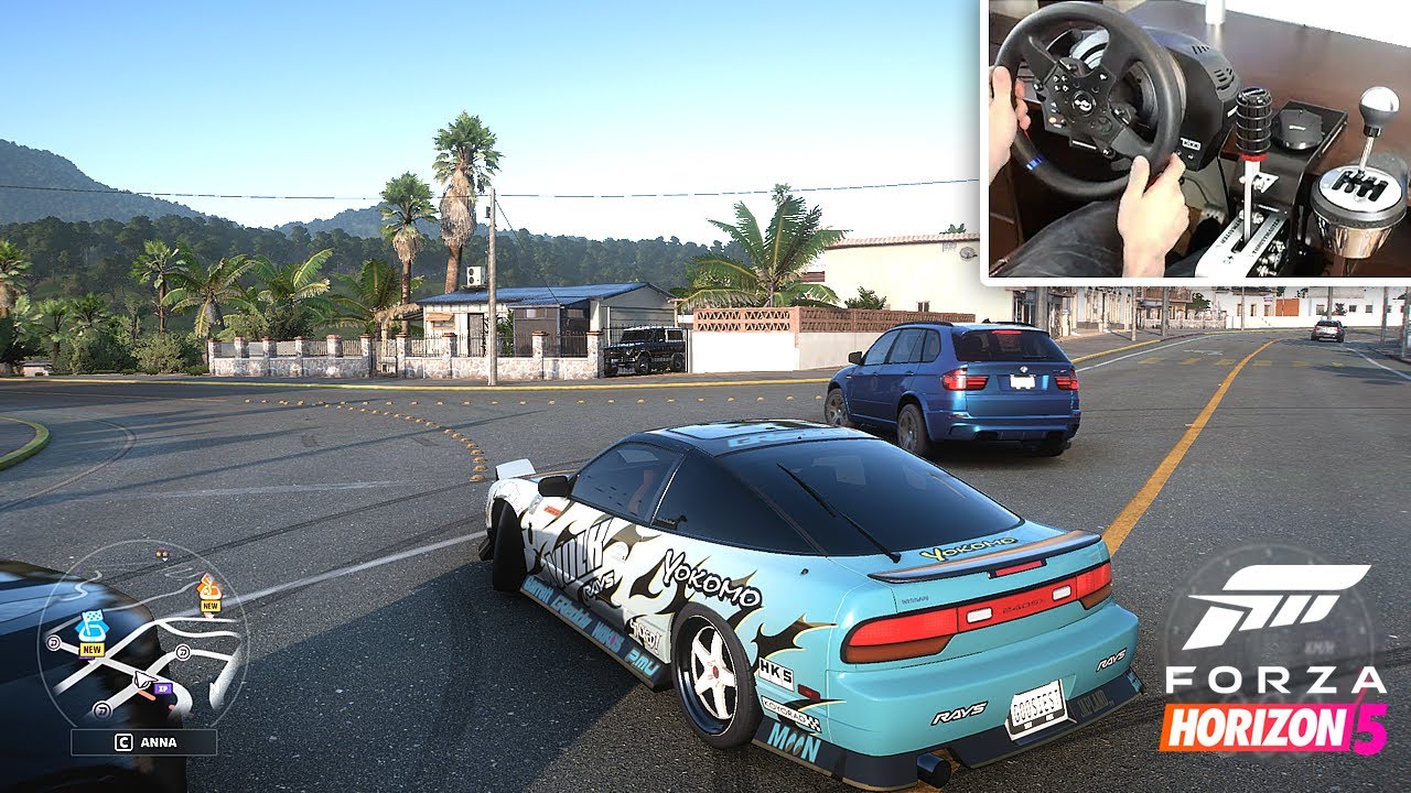 Drifting a Nissan 240SX in Forza Horizon 5