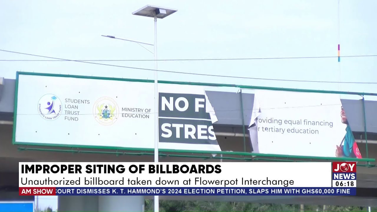 Improper Sitting of Billboards: Unauthorised billboard taken down at Flowerpot Interchange | AM News
