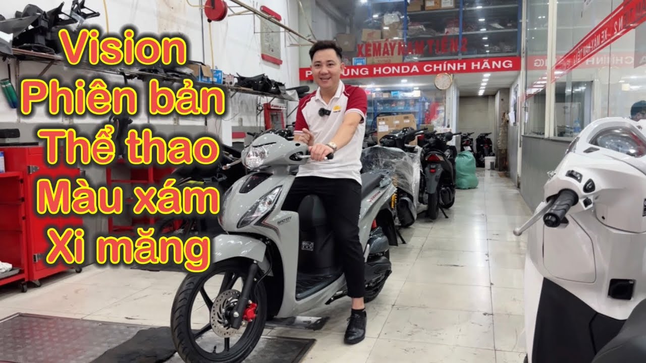 Honda Vision màu xám xi măng 2024 - Nam hihi