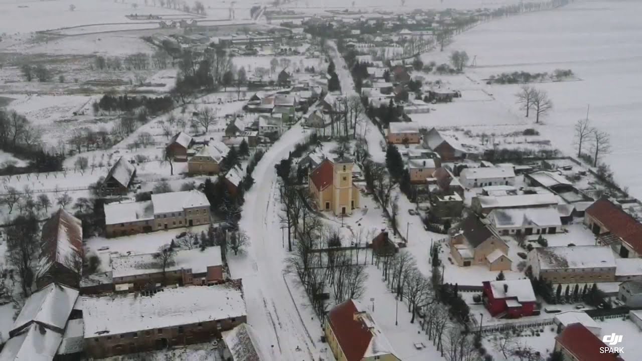 Koskowice z drona zimą (2021-02-07)