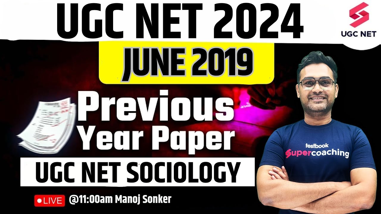 UGC NET Sociology June 2019 Previous Year Paper Solution Part-1 | UGC NET JUNE 2024 | Manoj Sir