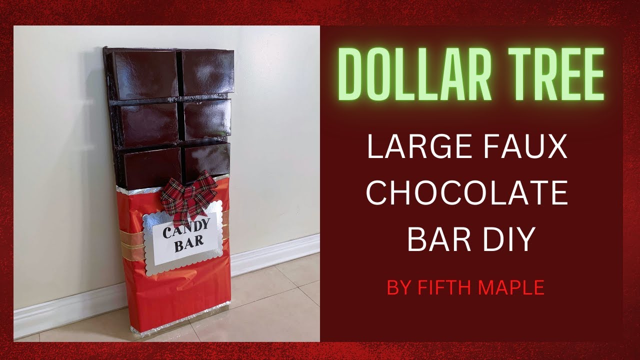 DOLLAR TREE FAUX CANDY BAR DIY- LARGE CHRISTMAS DECOR 2022- DOLLAR TREE DIY CANDY DECOR