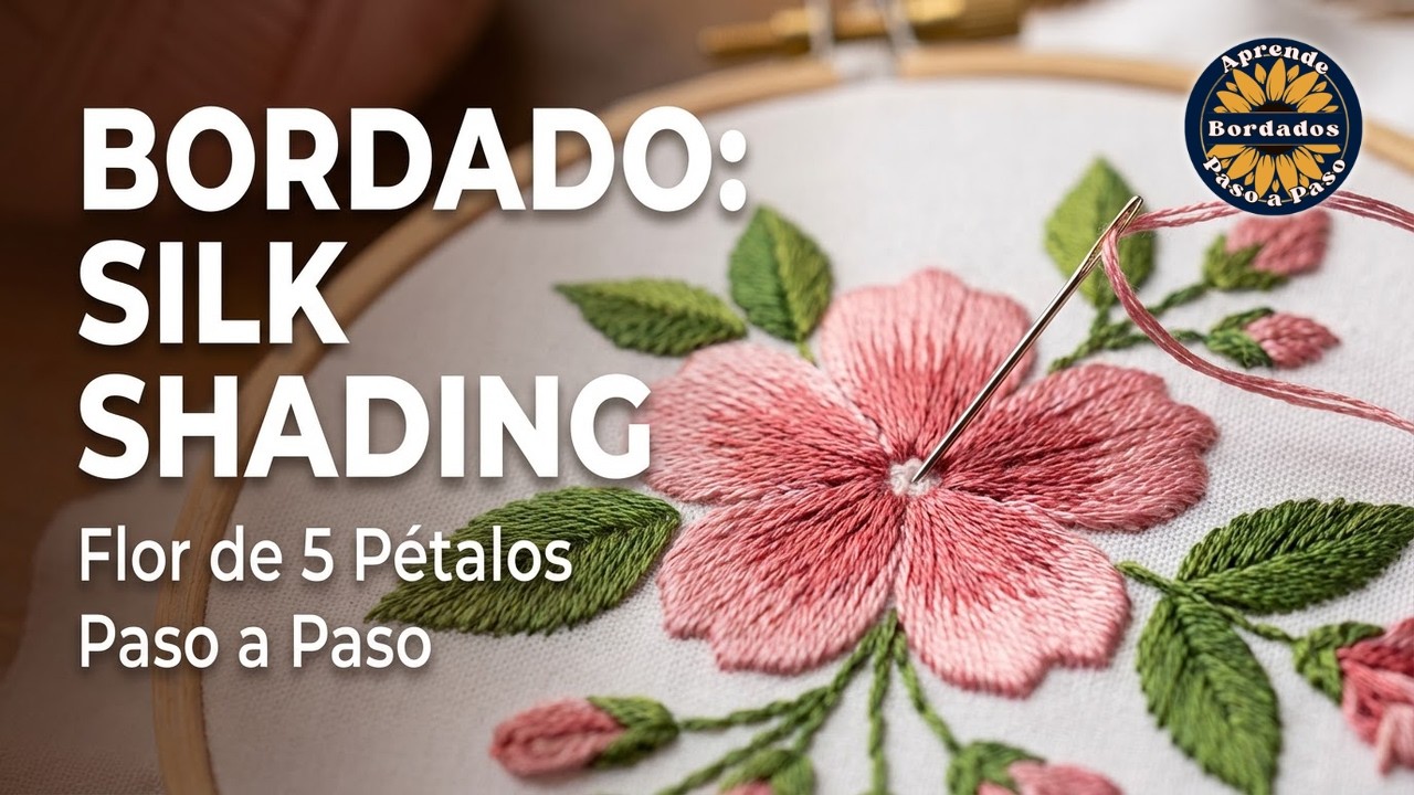 Flor de cinco pétalos | Silk Shading | Bordado a mano fácil y bonito