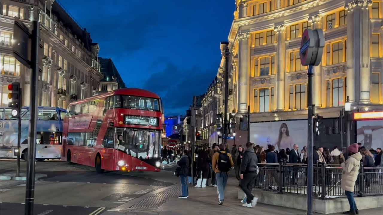 London Oxford Circus Evening Walk 🌇 Busy Night Streets 🇬🇧@Jamesuk01 #love #london 