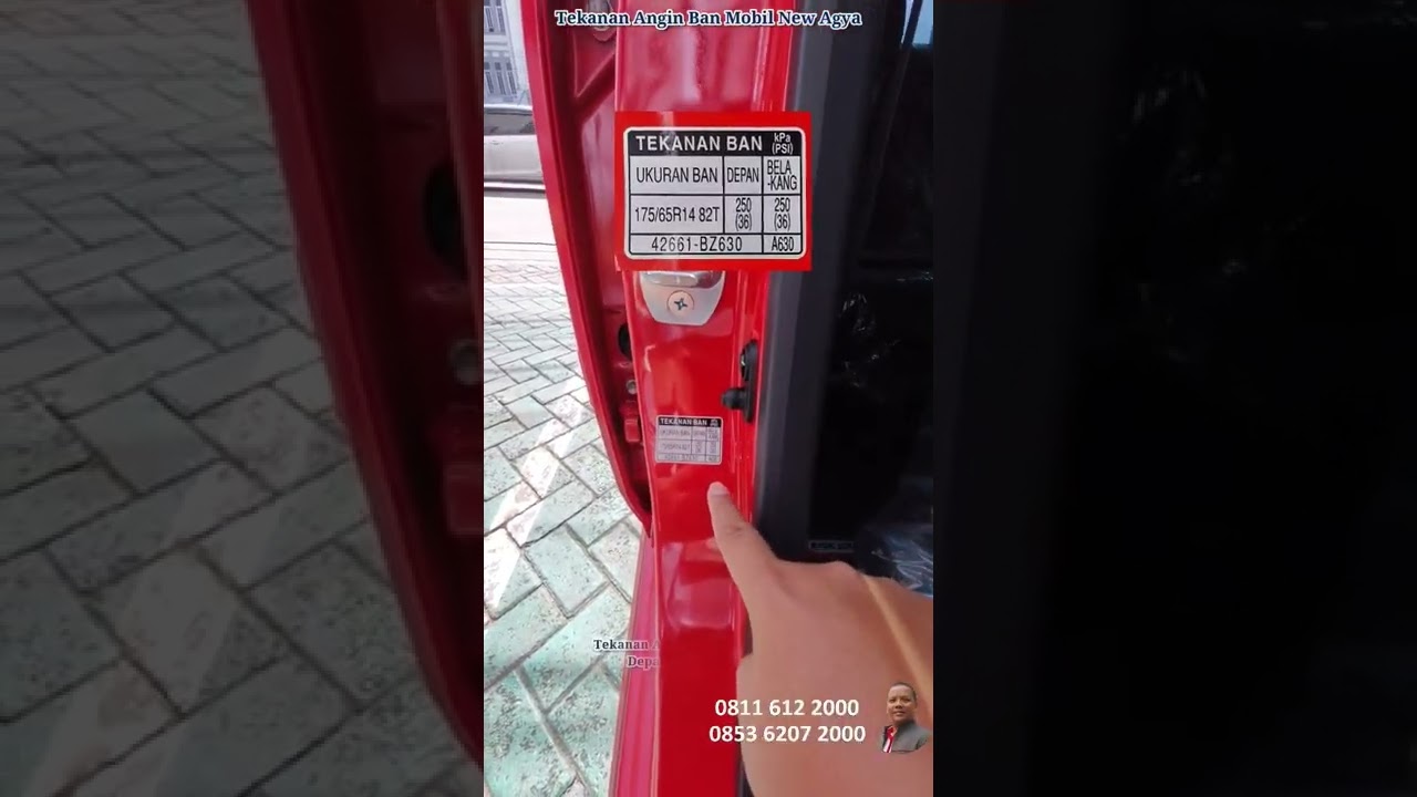 Posisi Petunjuk & Tekanan Angin  Ban Mobil Agya |Agya GR Sport |Toyota Medan 085362072000