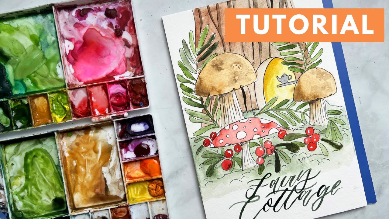 Watercolor Fairy Cottage Painting Tutorial
