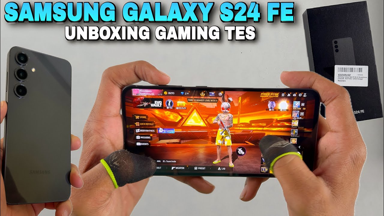 Samsung galaxy s24 fe unboxing and gaining test 120hz smooth display
