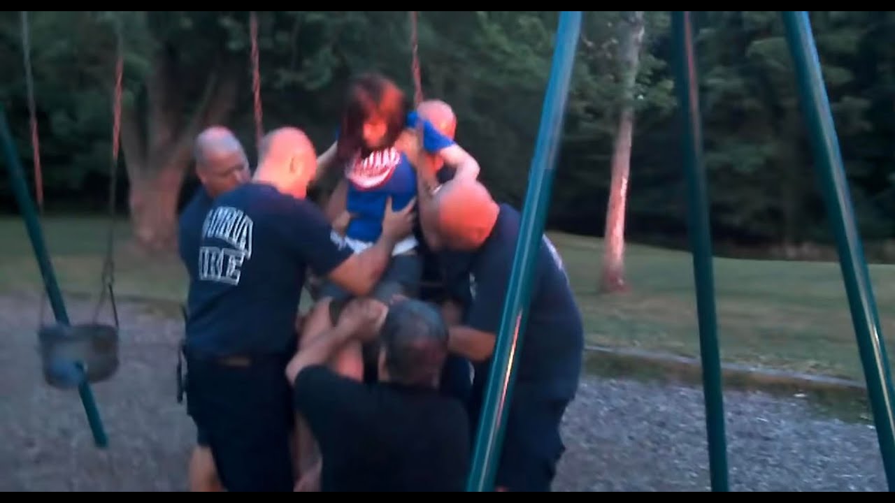 Stuck In A Baby Swing & Fire Department Shows Up 