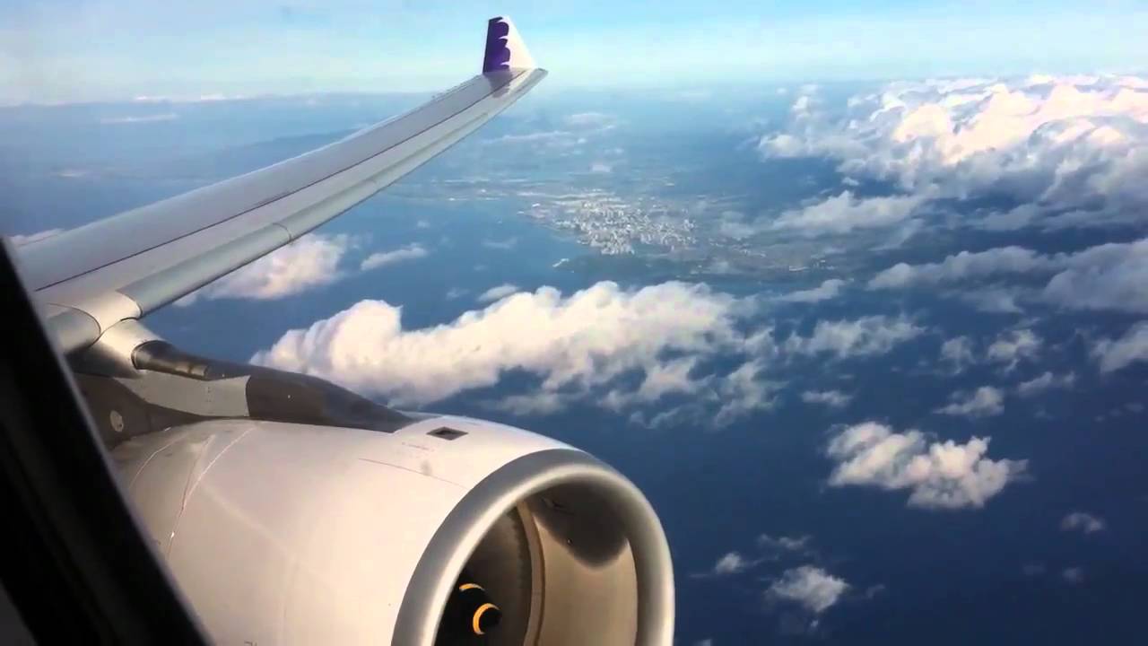 Inside Hawaiian Airbus A330-200 from Honolulu