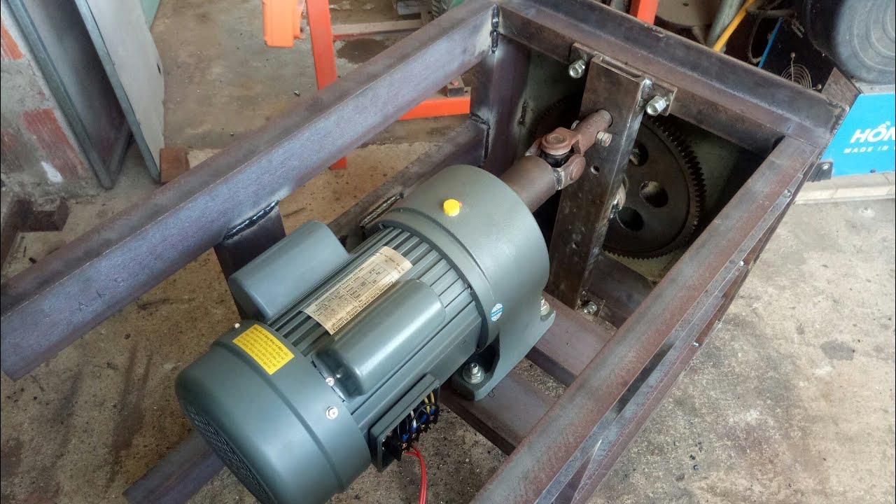 Tự chế máy uốn ống 1 trục P2.Lắp động cơ