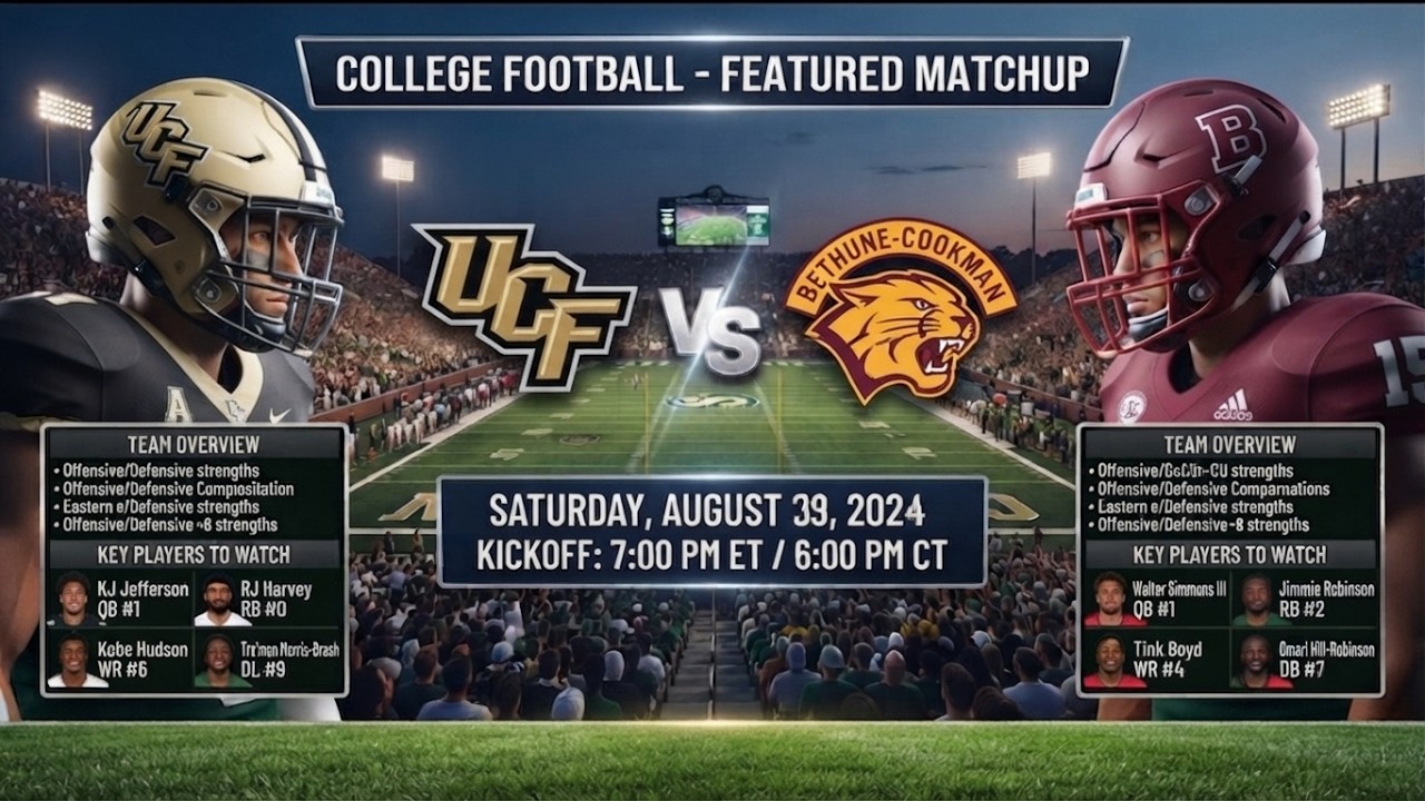 🔴 LIVE PREMIERE: UCF Knights vs. Bethune-Cookman | College Football NCAAF