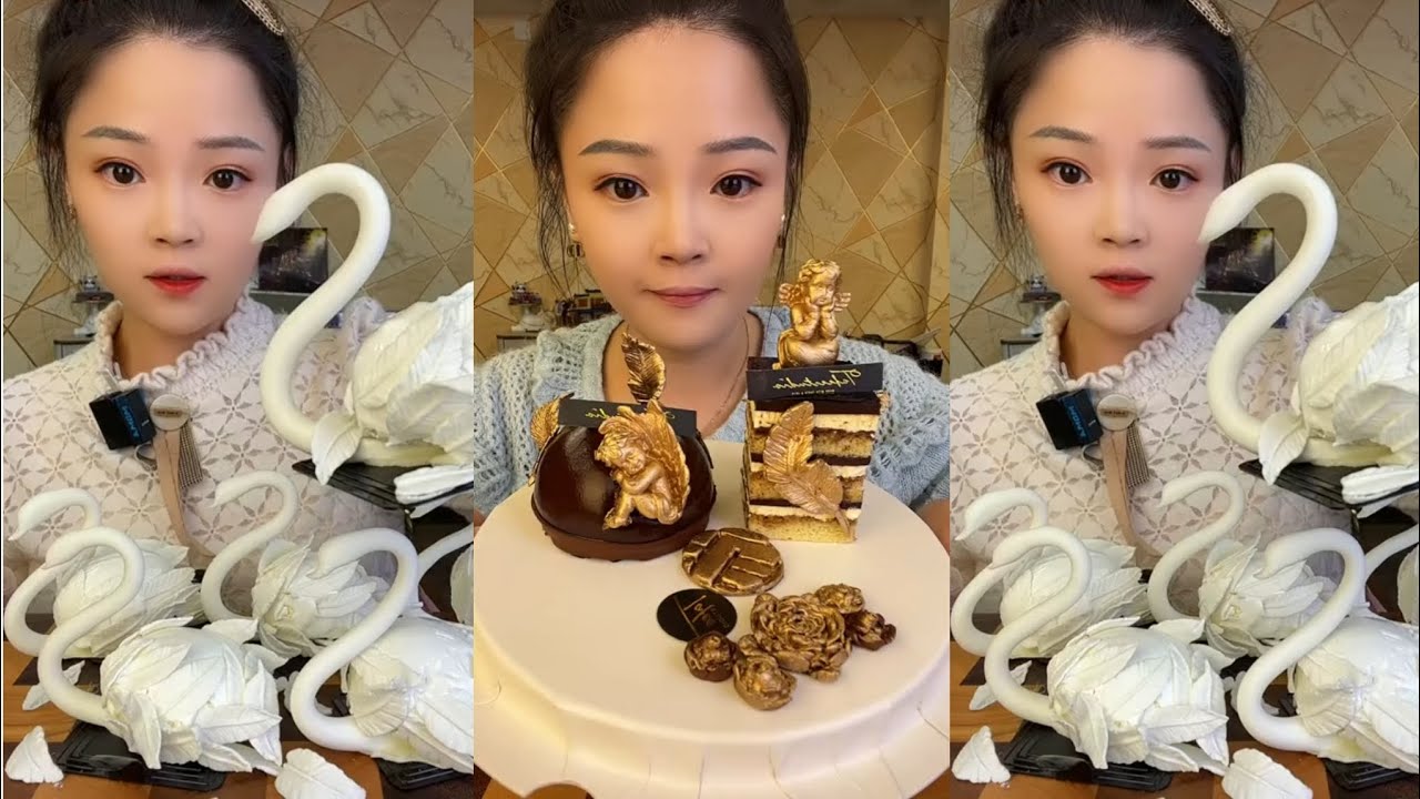 CHINESE MUKBANG SWEET FOOD (CAKE)@Xiao Yu Mukbang @Bingxin666 Mukbang EATING SHOW