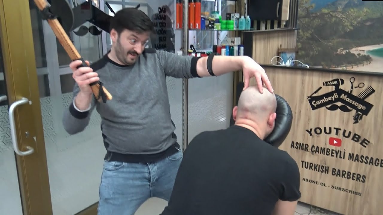 STRONG BARBER THE BEST MASSAGE AND CRACKING & Asmr back, elbow, toksen, ax, rolling pin, hip massage
