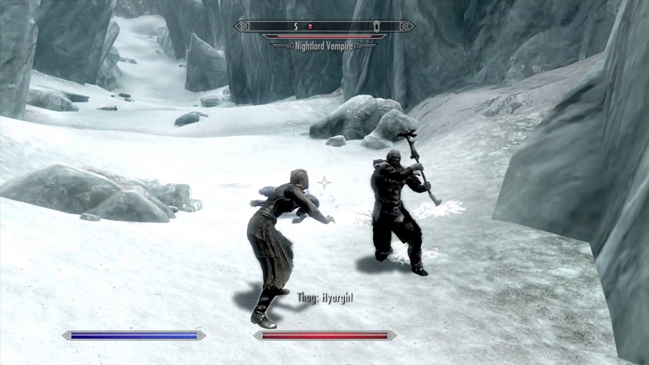 Skyrim - Nightlord Vampire VS. Thug (RANDOM ENCOUNTER)