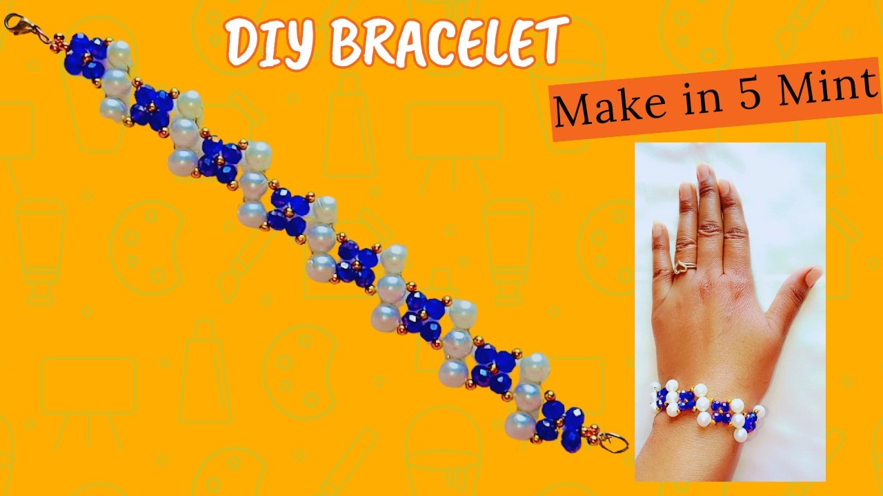 DIY Luxury Crystal & Pearl Bracelet | Cute Beaded Bracelet Making at Home | Trending Jewelry Idea